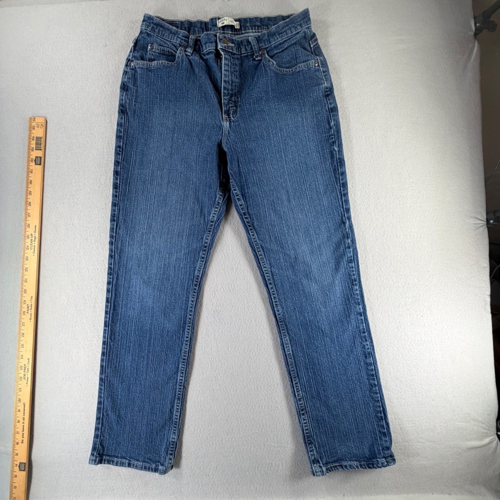 Lee Riders Straight Leg Jeans 12M Blue Denim Mid Rise Stretch Casual Workwear